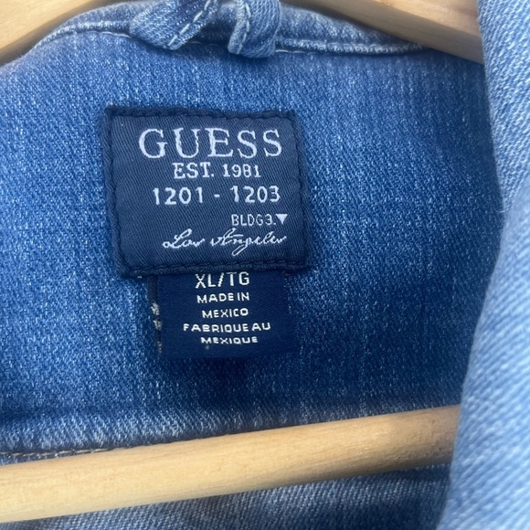 Guess Light Blue Denim Button Down Vest - Picture 5 of 6